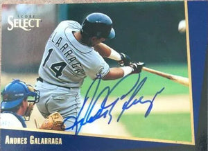 Andres Galarraga Signed 1993 Score Select Baseball Card - Colorado Rockies - PastPros