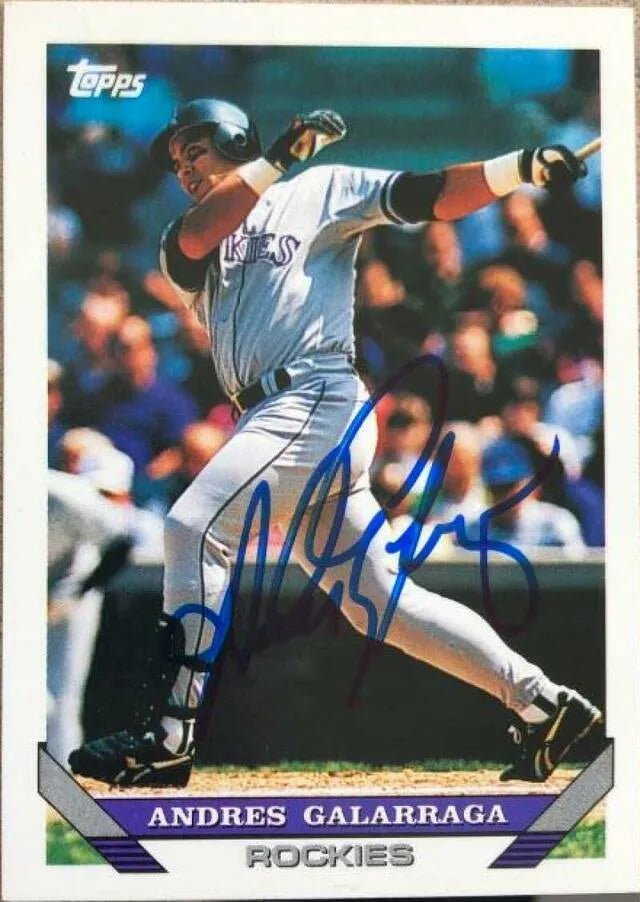 Andres Galarraga Signed 1993 Topps Baseball Card - Colorado Rockies