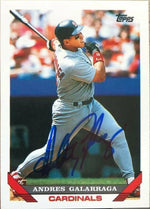 Andres Galarraga Signed 1993 Topps Baseball Card - St Louis Cardinals