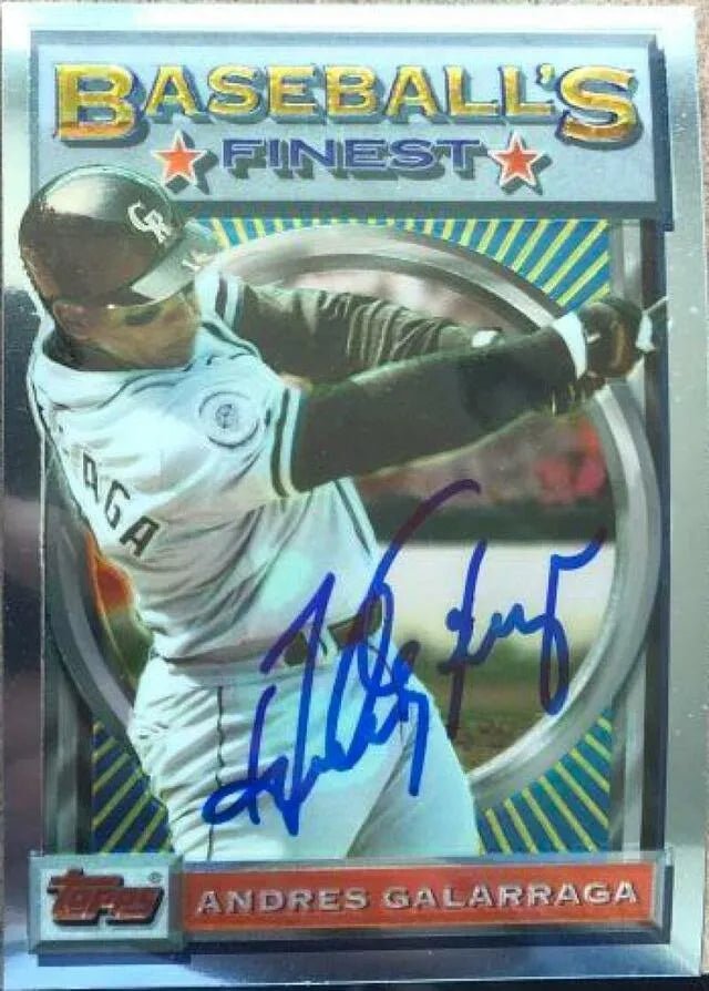 Andres Galarraga Signed 1993 Topps Finest Baseball Card - Colorado Rockies