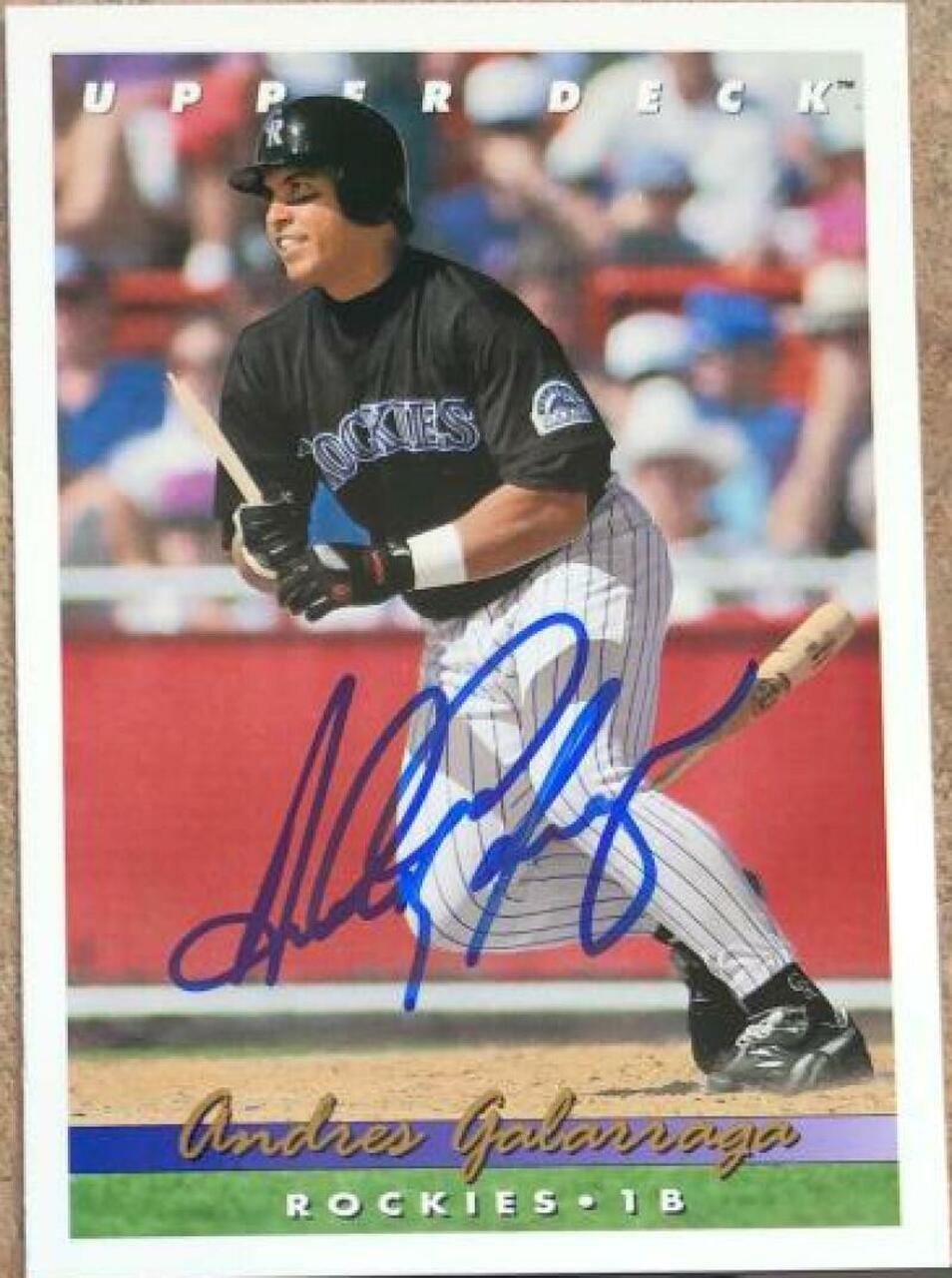 Andres Galarraga Signed 1993 Upper Deck Baseball Card - Colorado Rockies - PastPros