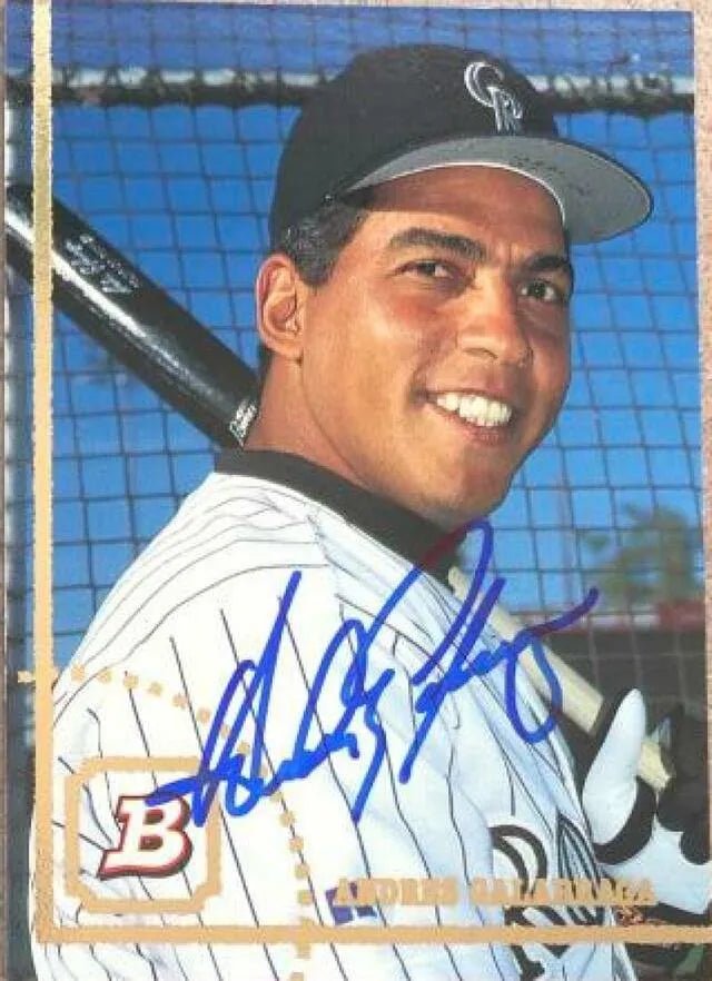 Andres Galarraga Signed 1994 Bowman Baseball Card - Colorado Rockies
