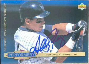 Andres Galarraga Signed 1994 Collector's Choice Baseball Card - Colorado Rockies - PastPros