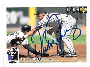 Andres Galarraga Signed 1994 Collector's Choice Baseball Card - Colorado Rockies - PastPros
