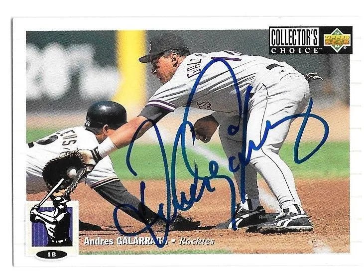 Andres Galarraga Signed 1994 Collector's Choice Baseball Card - Colorado Rockies