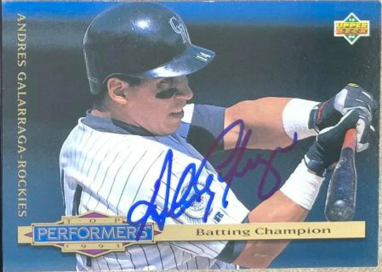 Andres Galarraga Signed 1994 Collector's Choice Baseball Card - Colorado Rockies