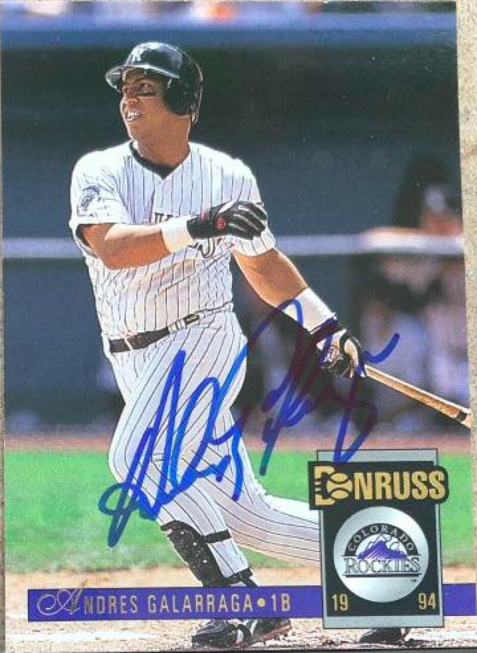 Andres Galarraga Signed 1994 Donruss Baseball Card - Colorado Rockies - PastPros