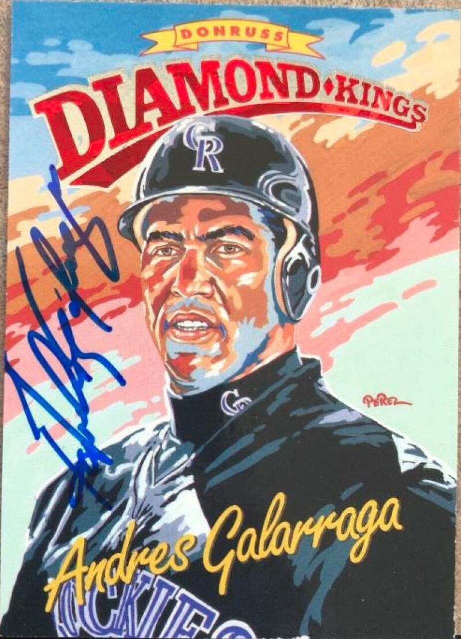 Andres Galarraga Signed 1994 Donruss Diamond Kings Baseball Card - Colorado Rockies - PastPros