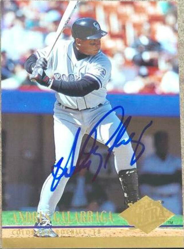Andres Galarraga Signed 1994 Fleer Ultra Baseball Card - Colorado Rockies - PastPros