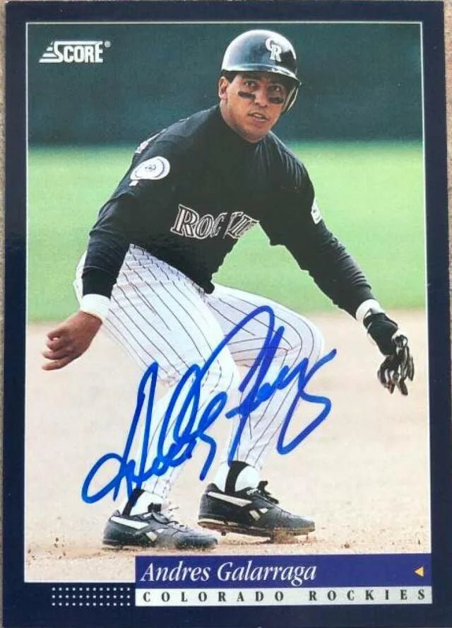 Andres Galarraga Signed 1994 Score Baseball Card - Colorado Rockies