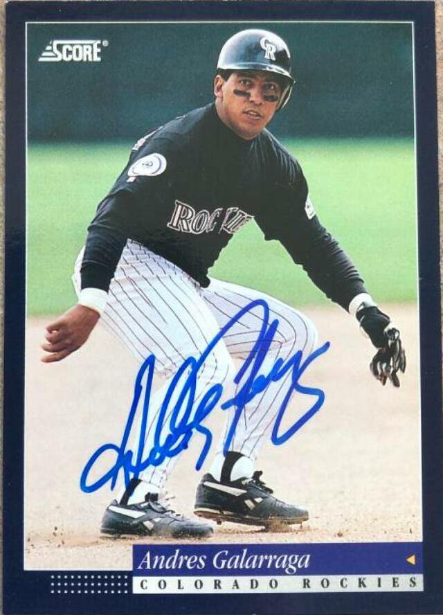 Andres Galarraga Signed 1994 Score Baseball Card - Colorado Rockies - PastPros