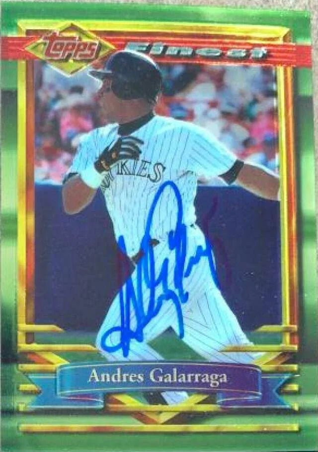 Andres Galarraga Signed 1994 Topps Finest Baseball Card - Colorado Rockies