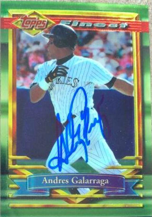 Andres Galarraga Signed 1994 Topps Finest Baseball Card - Colorado Rockies - PastPros
