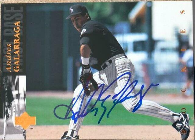 Andres Galarraga Signed 1994 Upper Deck Baseball Card - Colorado Rockies - PastPros