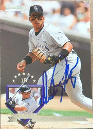 Andres Galarraga Signed 1995 Donruss Baseball Card - Colorado Rockies - PastPros