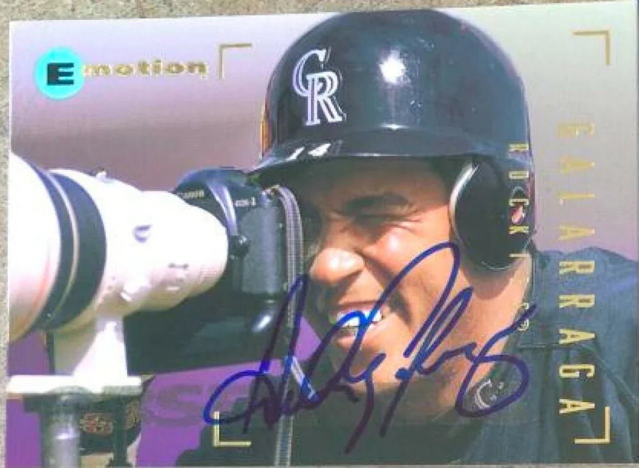 Andres Galarraga Signed 1995 Skybox E-Motion Baseball Card - Colorado Rockies