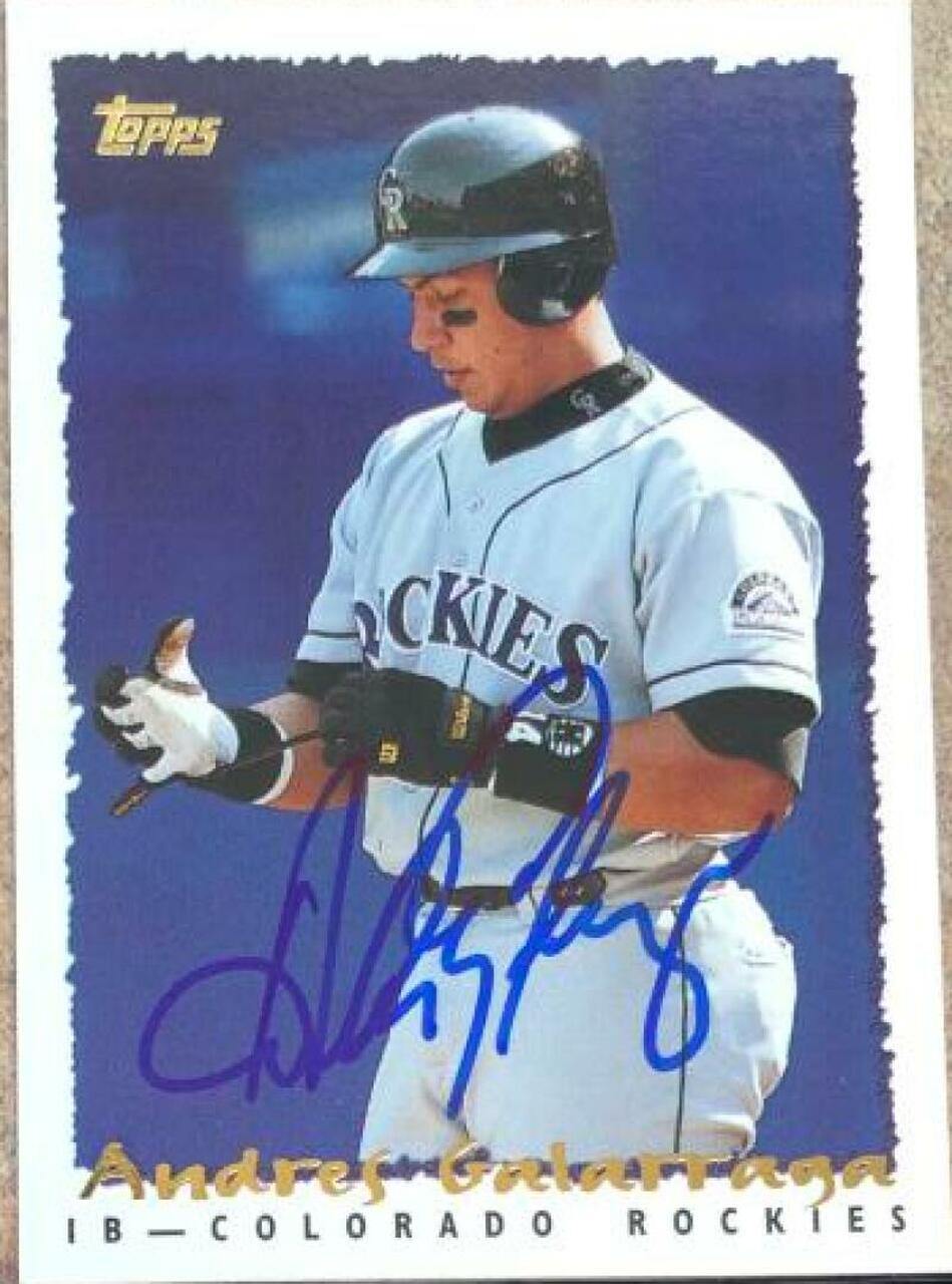 Andres Galarraga Signed 1995 Topps Baseball Card - Colorado Rockies - PastPros
