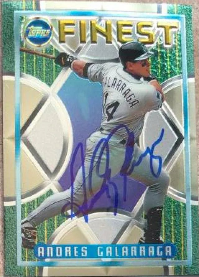 Andres Galarraga Signed 1995 Topps Finest Baseball Card - Colorado Rockies