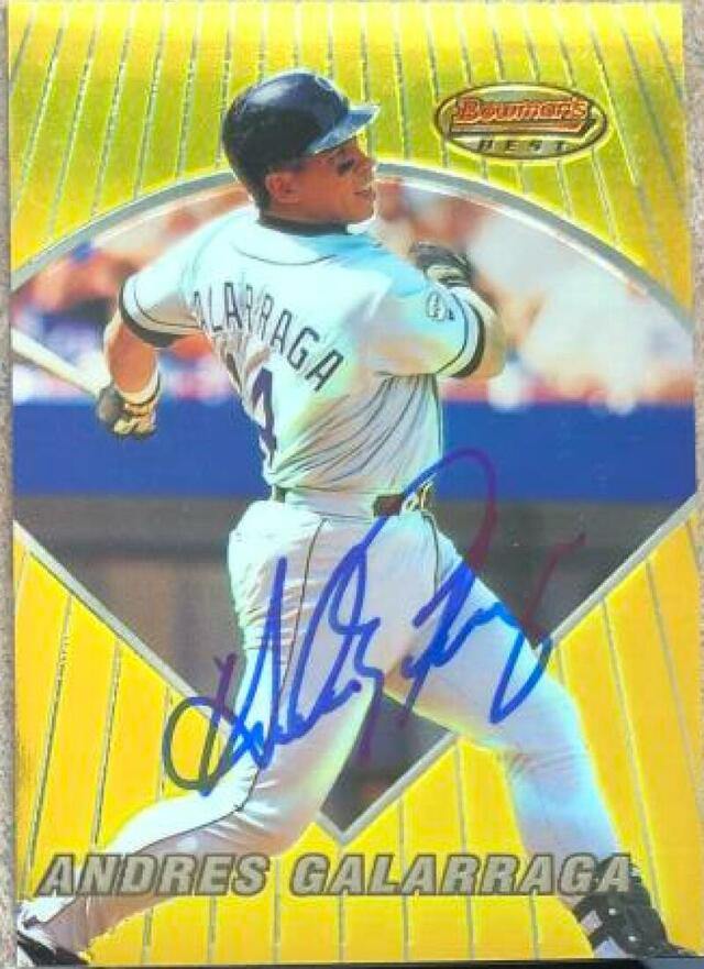 Andres Galarraga Signed 1996 Bowman's Best Baseball Card - Colorado Rockies - PastPros