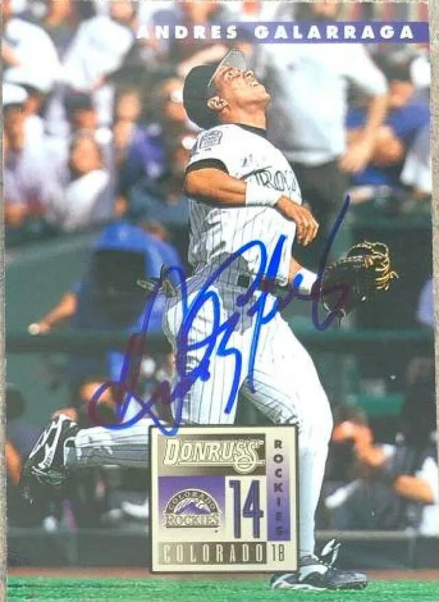 Andres Galarraga Signed 1996 Donruss Baseball Card - Colorado Rockies
