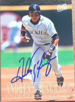 Andres Galarraga Signed 1996 Fleer Ultra Baseball Card - Colorado Rockies - PastPros