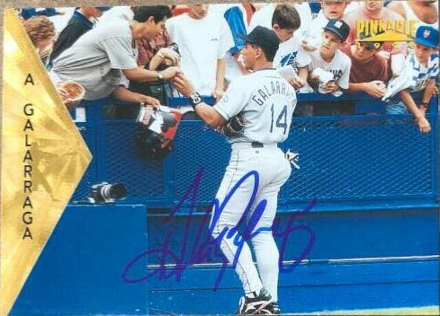 Andres Galarraga Signed 1996 Pinnacle Baseball Card - Colorado Rockies - PastPros