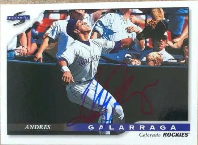 Andres Galarraga Signed 1996 Score Baseball Card - Colorado Rockies