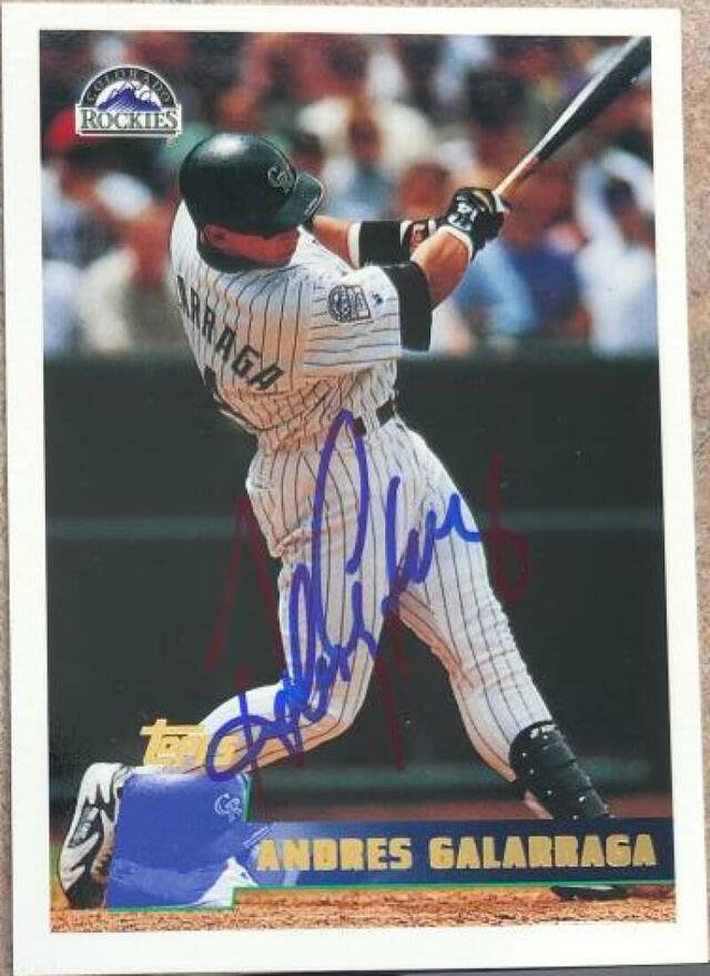 Andres Galarraga Signed 1996 Topps Baseball Card - Colorado Rockies - PastPros