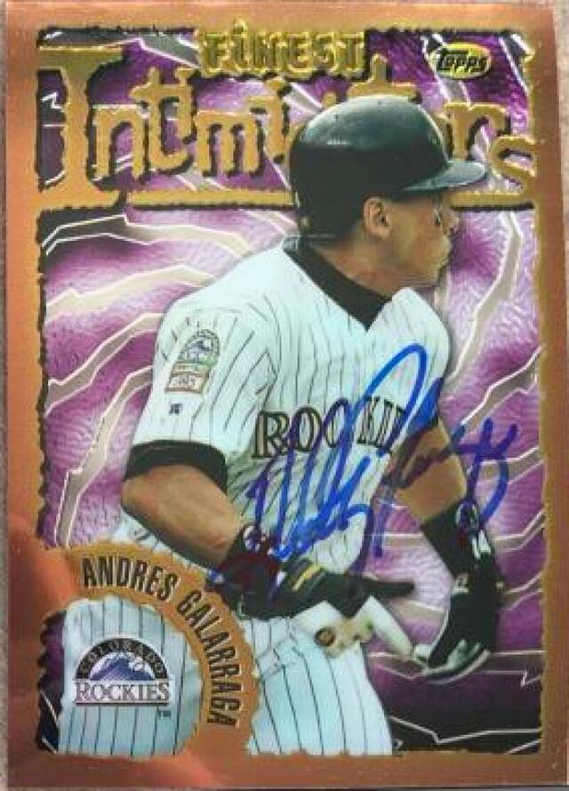 Andres Galarraga Signed 1996 Topps Finest Baseball Card - Colorado Rockies - PastPros