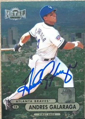Andres Galarraga Signed 1998 Metal Universe Baseball Card - Colorado Rockies