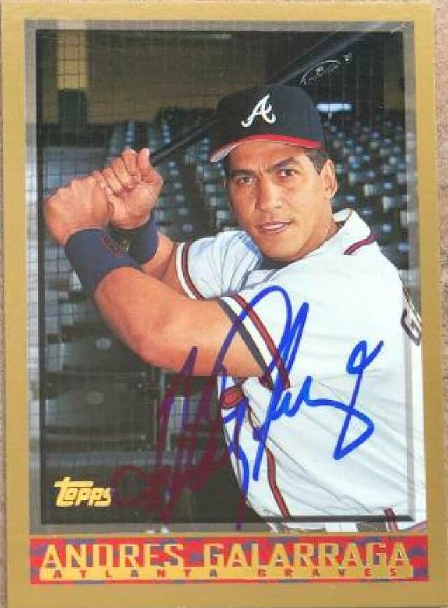 Andres Galarraga Signed 1998 Topps Baseball Card - Atlanta Braves - PastPros