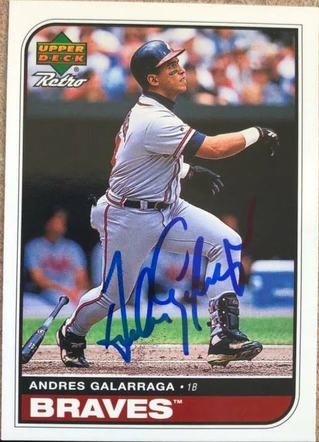Andres Galarraga Signed 1998 Upper Deck Retro Baseball Card - Atlanta Braves