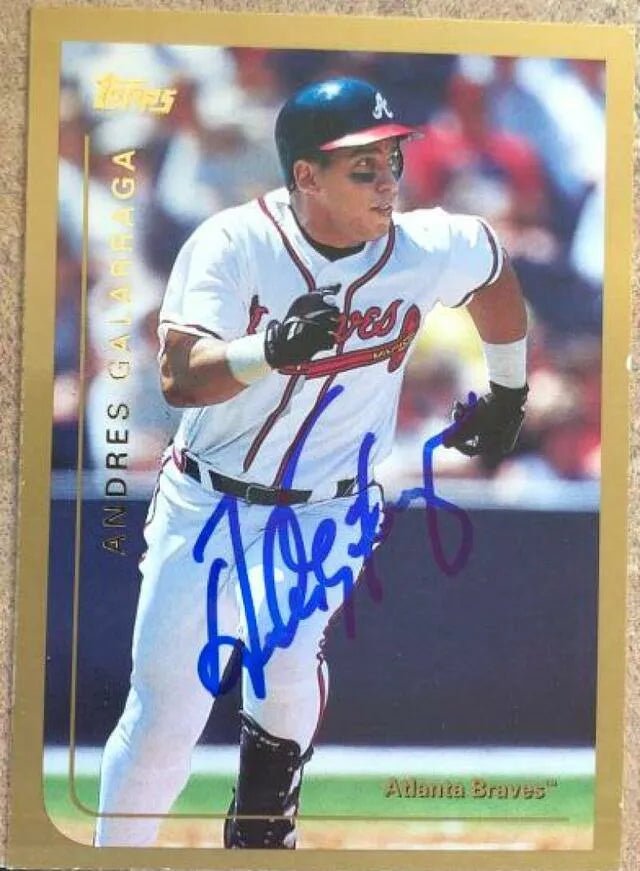Andres Galarraga Signed 1999 Topps Baseball Card - Atlanta Braves