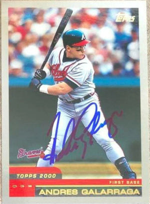 Andres Galarraga Signed 2000 Topps Baseball Card - Atlanta Braves
