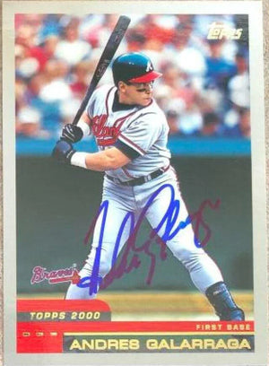 Andres Galarraga Signed 2000 Topps Baseball Card - Atlanta Braves - PastPros