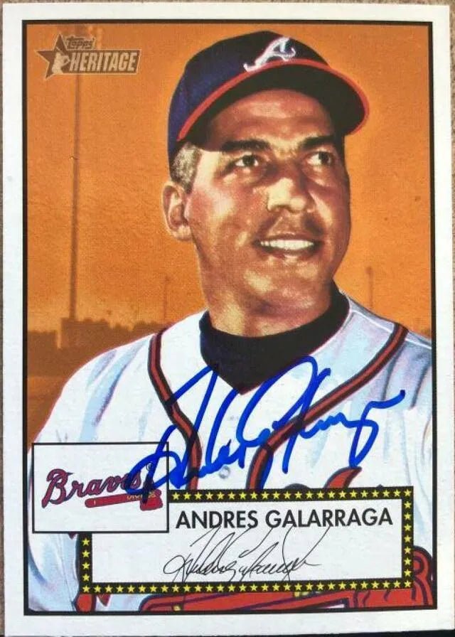 Andres Galarraga Signed 2001 Topps Heritage Baseball Card - Atlanta Braves
