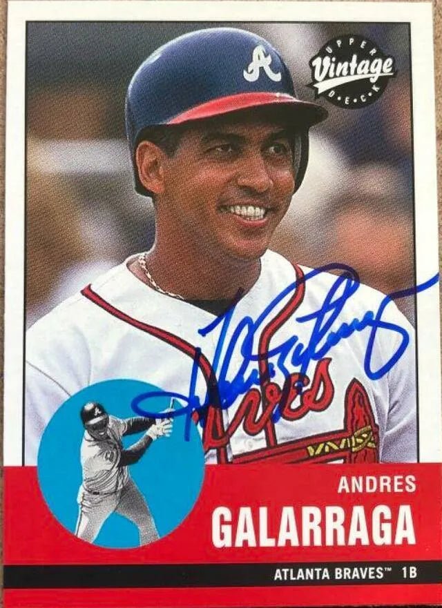 Andres Galarraga Signed 2001 Upper Deck Vintage Baseball Card - Atlanta Braves