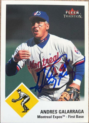 Andres Galarraga Signed 2003 Fleer Tradition Baseball Card - Montreal Expos - PastPros