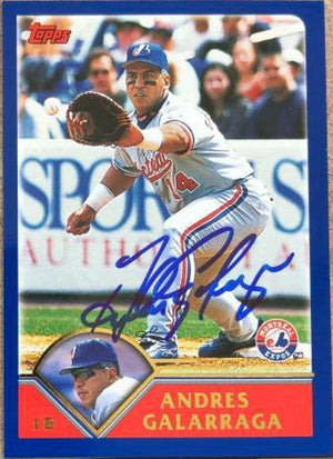 Andres Galarraga Signed 2003 Topps Baseball Card - Montreal Expos - PastPros