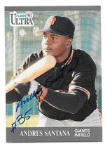 Andres Santana Signed 1991 Fleer Ultra Baseball Card - San Francisco Giants - PastPros