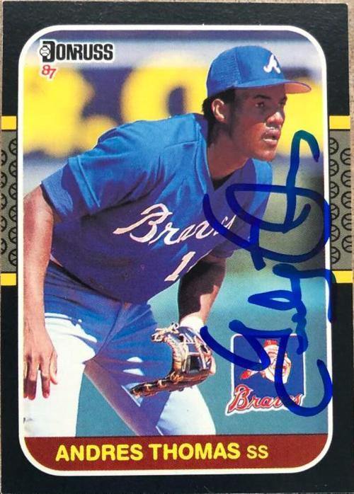 Andres Thomas Signed 1987 Donruss Baseball Card - Atlanta Braves - PastPros