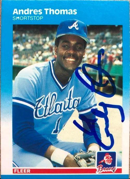Andres Thomas Signed 1987 Fleer Baseball Card - Atlanta Braves - PastPros