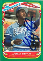 Andres Thomas Signed 1987 Fleer Star Stickers Baseball Card - Atlanta Braves