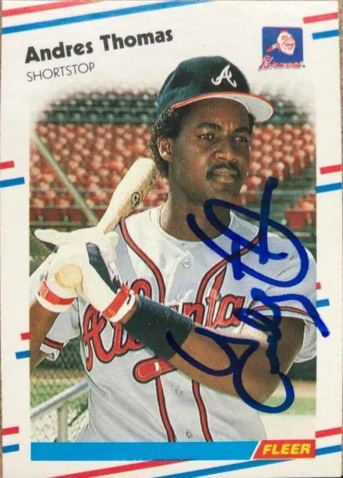 Andres Thomas Signed 1988 Fleer Baseball Card - Atlanta Braves