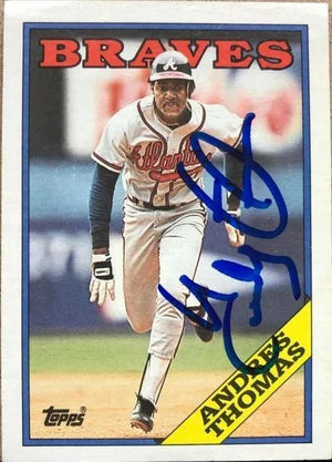 Andres Thomas Signed 1988 Topps Baseball Card - Atlanta Braves