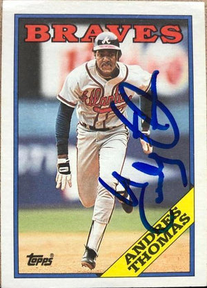 Andres Thomas Signed 1988 Topps Baseball Card - Atlanta Braves - PastPros