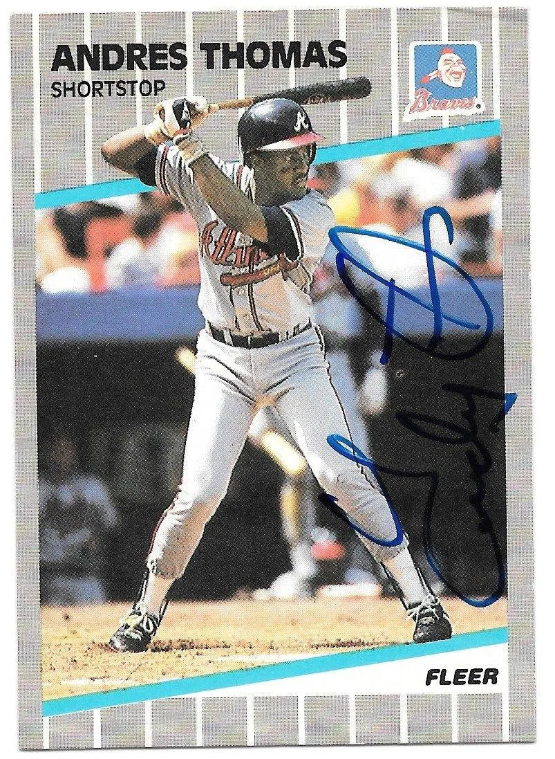 Andres Thomas Signed 1989 Fleer Baseball Card - Atlanta Braves