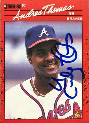 Andres Thomas Signed 1990 Donruss Baseball Card - Atlanta Braves - PastPros