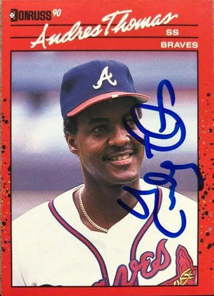 Andres Thomas Signed 1990 Donruss Baseball Card - Atlanta Braves