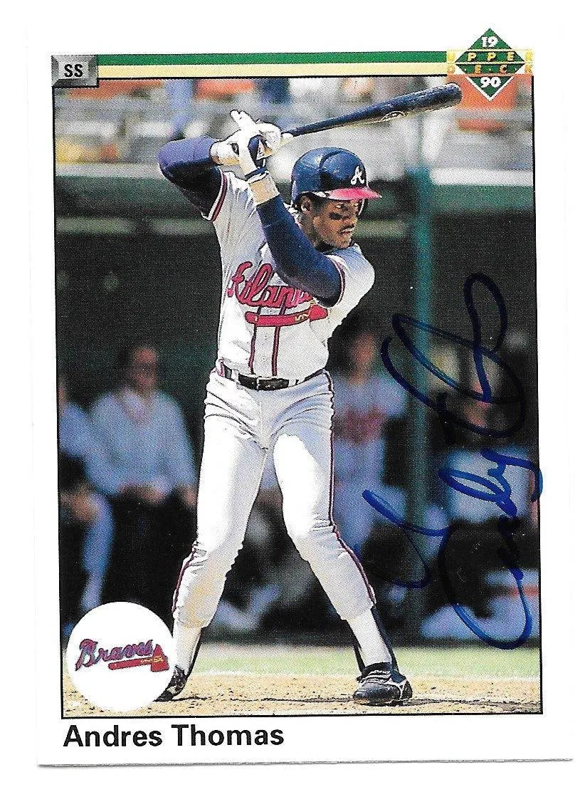 Andres Thomas Signed 1990 Upper Deck Baseball Card - Atlanta Braves